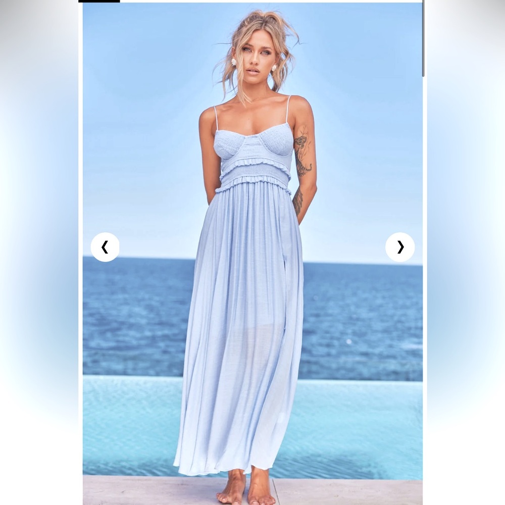 COPY - IOS Dress - Sage & Paige - Bustier Pastel Blue Maxi Dress